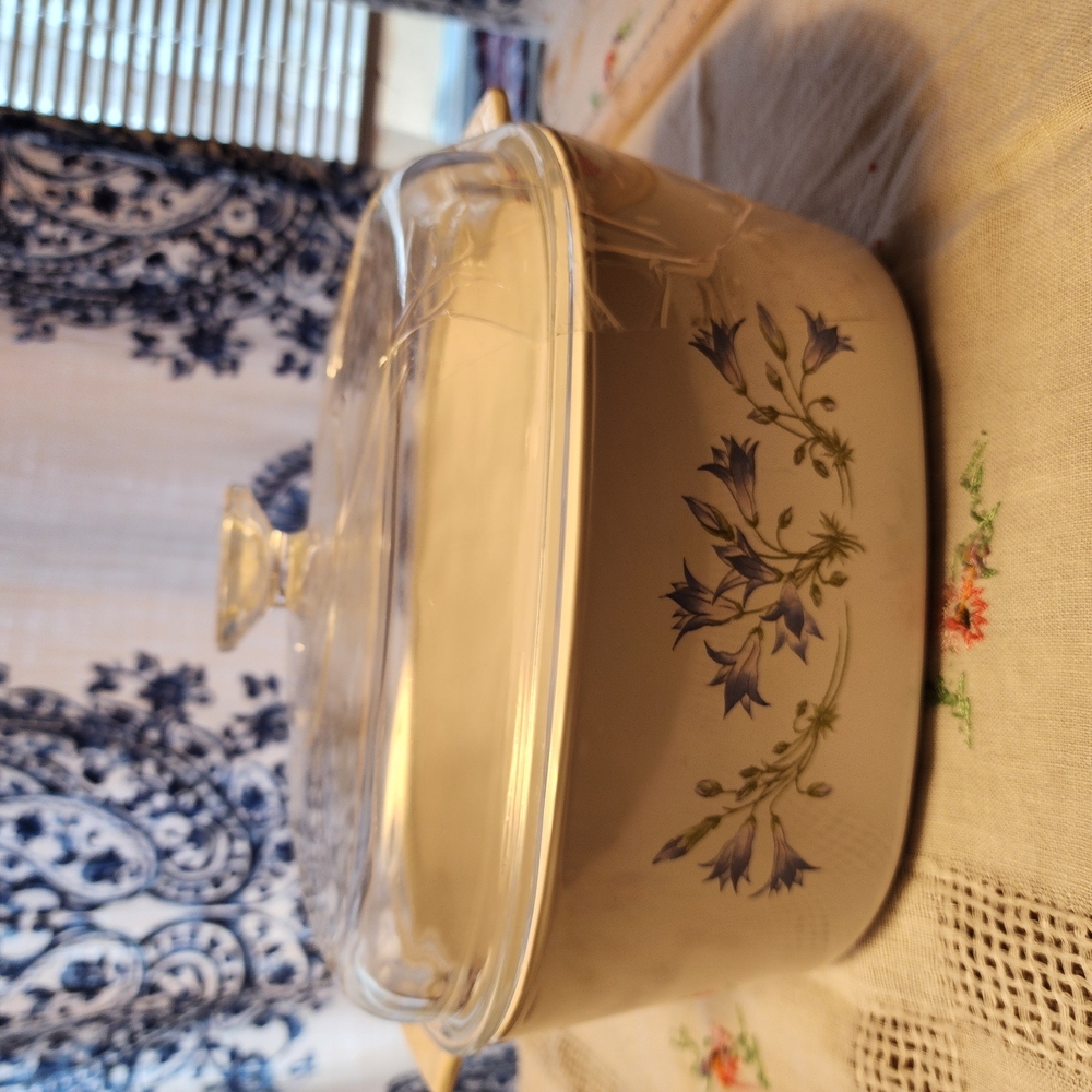 Glass Lid Floral Casserole Dish